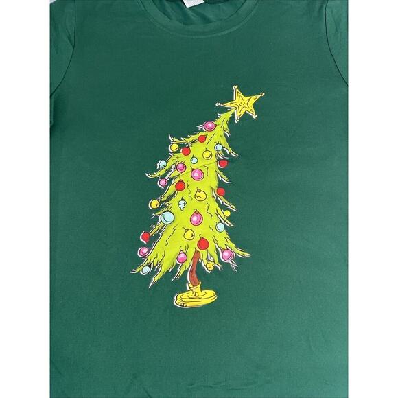 Women’s Whimsical Green Christmas Tree Shirt Whoville Grinch Tree Size Med NEW‎ - Picture 6 of 8